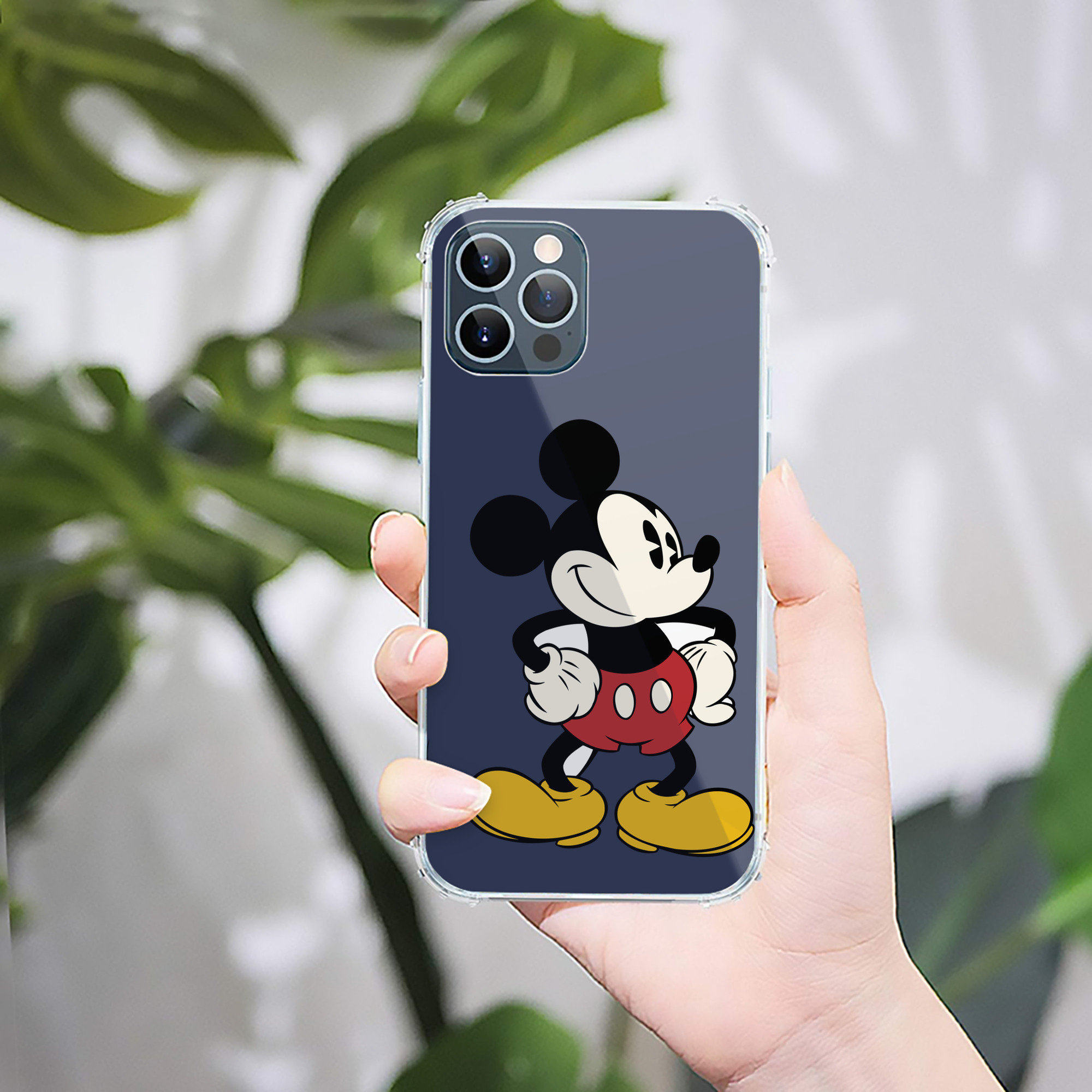 （画像用） ミッキーマウス Mickey Mouse 【iPhone 12シリーズ対応】透明スマホケース（クリアソフトケース）